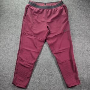 Nike Pro Dri-FIT Fitness Pants Mens Large Maroon Fleece Drawstring Training